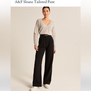 Abercrombie and fitch A&F Sloane Tailored Pant Black size regular wide leg NWT